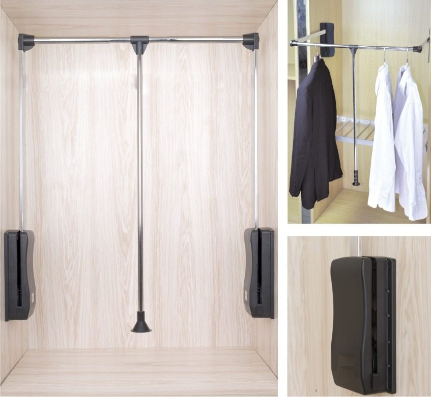 G16c Economic Types Single Soft Close Pull Down Wardrobe Lifter Clothes Organization Hanger for Wardrobe - 2026 Clothes