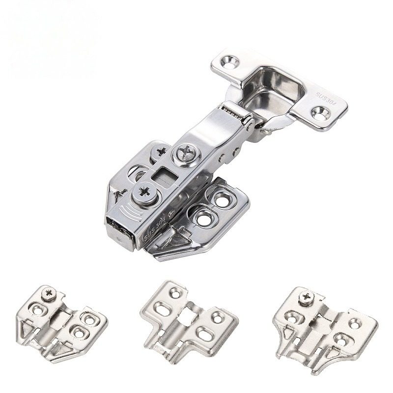 Furniture Hardware SS304 Stainless Steel Two Way 3D Adjustable Clip on Soft Close Hydraulic Cabinet Concealed Hinge - SS