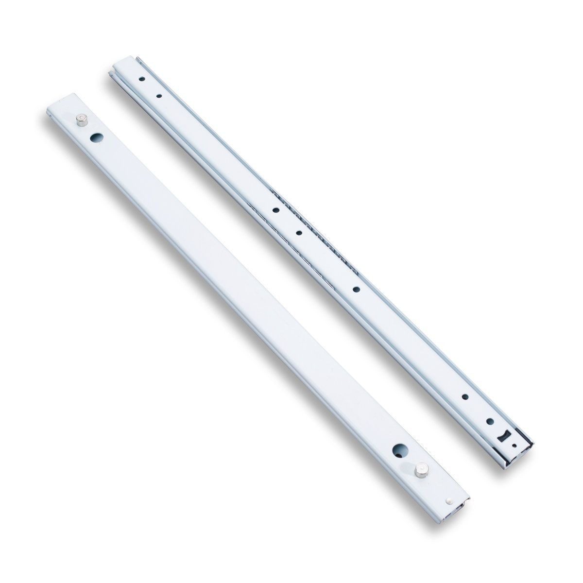 27mm Two Section One Way Electrophoretic White Ball Bearing Slides for Furniture - 27mm Electrophoretic White Slides and