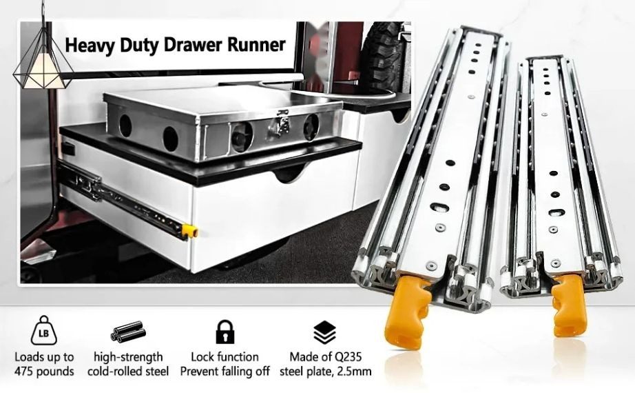 Foshan OEM Custom 76mm Super Heavy Duty Lock in Lock out Drawer Slide - 2026 OEM Lilo Drawer Slide, Super Heavy Duty Sli