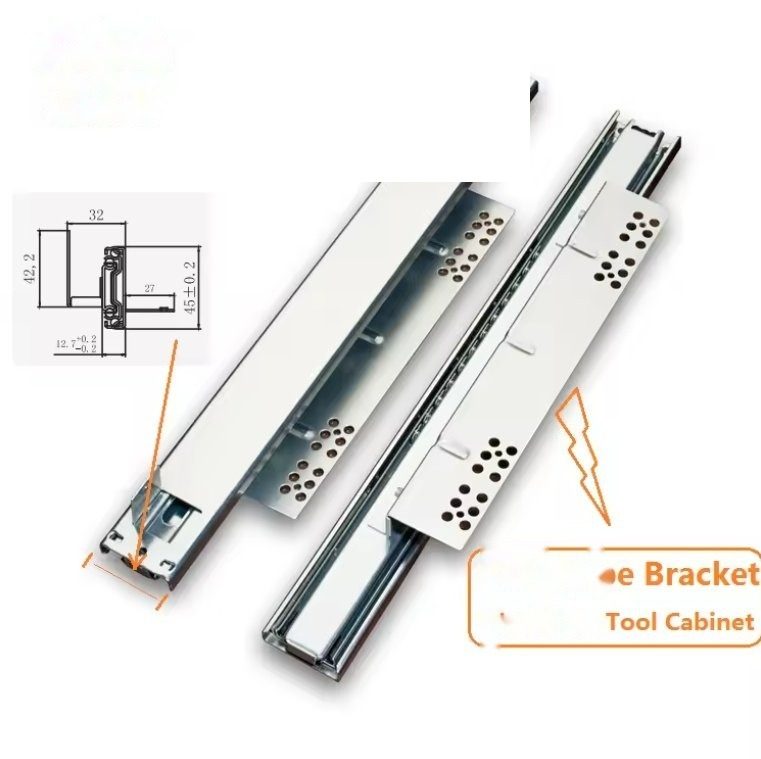45mm Adjustable Furniture Hardware Ball Bearing Drawer Slide with Basket U-Shape - Telescopic Rails and ODM