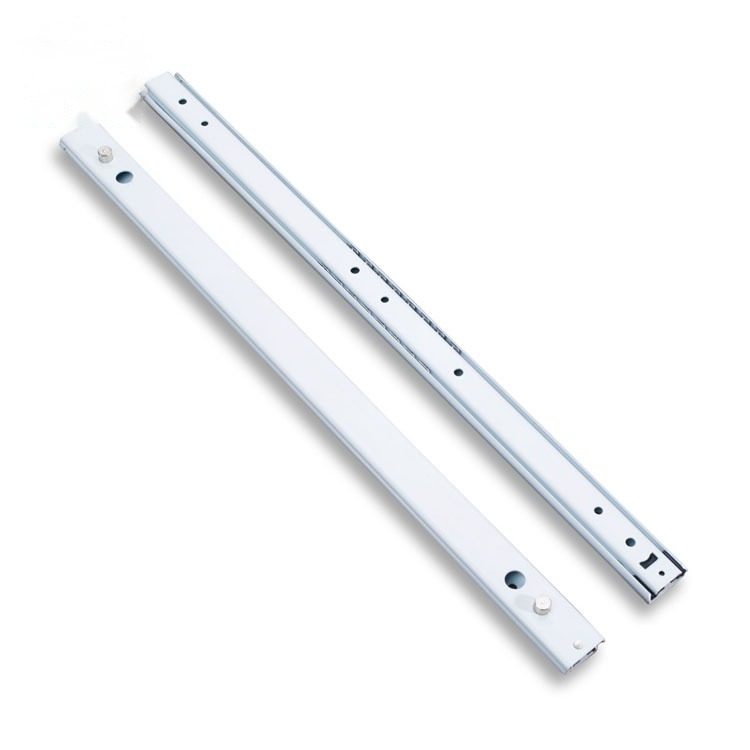 Foshan Manufacturer Cabinet Hardwares 27mm White Zinc Ball Bearing Slides with Dowels - Drawer Slides and Drawer Slide