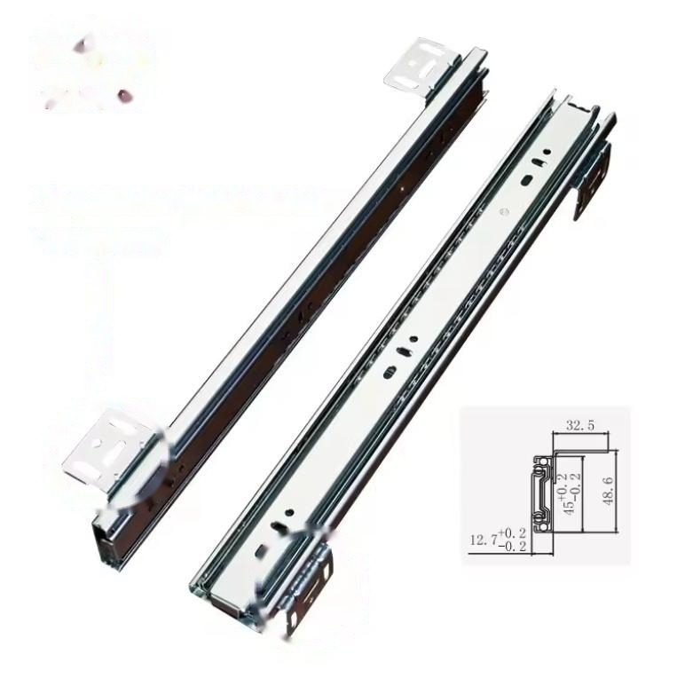 Convenient 45mm Furniture Hardware with Bayonets Ball Bearing Drawer Slides - Telescopic Rails and Linear Guide Rail