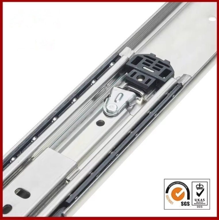 76mm Width Adjustable Loading Capactiy 500lbs Furniture Hardware Ball Bearing Lock Drawer Slides - Drawer Slides and Dra