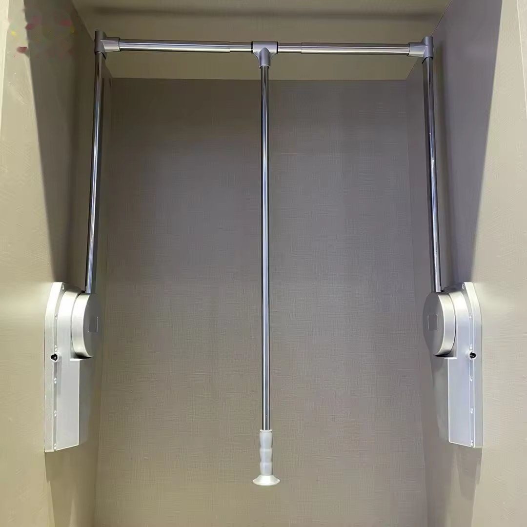 Heavy-Duty Wardrobe Lift System Angle-Adjustable Soft Close Pull-Down Side Mounted Clothes Hanger for Kitchen &