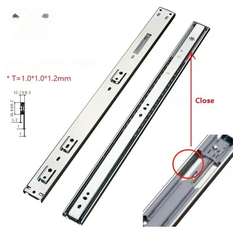 New Style 36mm Soft Close Furniture Hardware Drawer Slides - Telescopic Rail and ODM